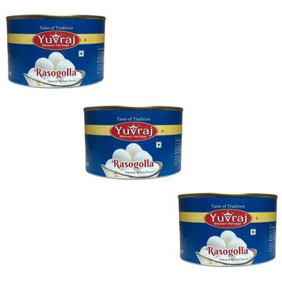 Yuvraj rasogolla combo 500 gm x 3 pack bikaneri sweets tin pack