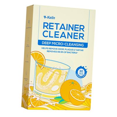 LOOM TREE 30 Pieces Denture Cleaner Tablet Cleaning Tool False Tooth Cleaning Tablet Orange Flavor | Oral Care | Denture Care