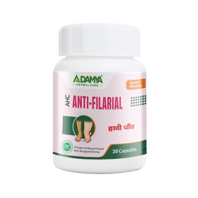 Adamya AHC Anti-Filarial Capsules Herbal Support for Lymphatic Filariasis & Filarial Worm Treatment 30 Capsules