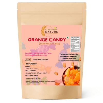 ORGANIC NATURE Orange Candy 200 Grams Sweet & Tangy Flavour | Tasty Toffee for Kids & Adults |