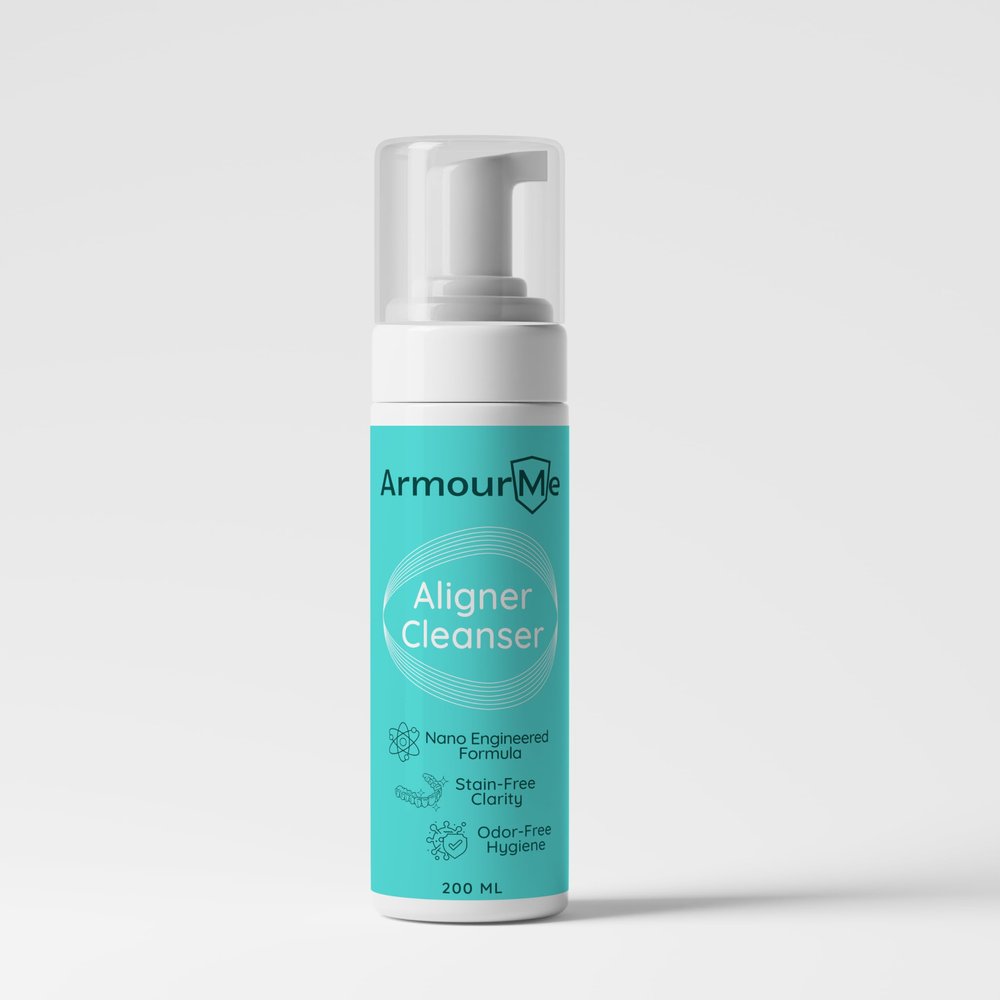 ArmourMe Aligner & Retainer Cleanser Foam | Nano Engineered for Stain-Free Clarity & Deep Clean | Antibacterial Formula for Dentures, Retainers & Aligners | Oral Foam for Retainer Cleaner (200 ML)