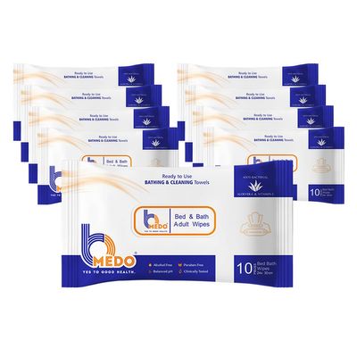 Adult Bath Wipes  Extra Large Body Wipes for Adults, Rinse-Free & Unscented, Disposable Washcloths for Elderly, Camping, Travel. (PACK OF 9 (90 WIPES))