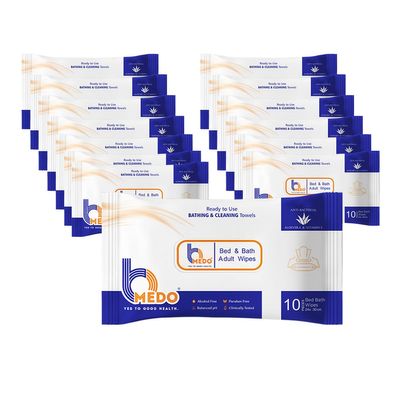 Adult Bath Wipes  Extra Large Body Wipes for Adults, Rinse-Free & Unscented, Disposable Washcloths for Elderly, Camping, Travel. (PACK OF 14 (140 WIPES))