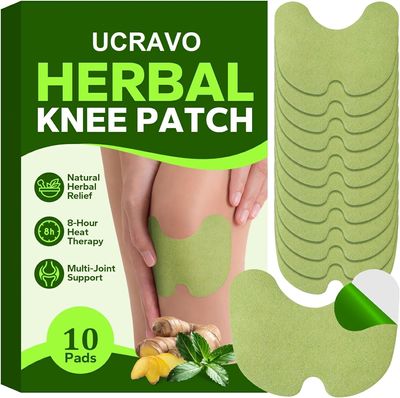 UCRAVO 10pcs Wellness Patches for Knee Herbal Moth Patches Heat Packaging, Deep Warming, Extra Strong Joint Pain Relief, Long-lasting Joint Pain Relief Herbal Knee Pain Relief Inflammation Patches