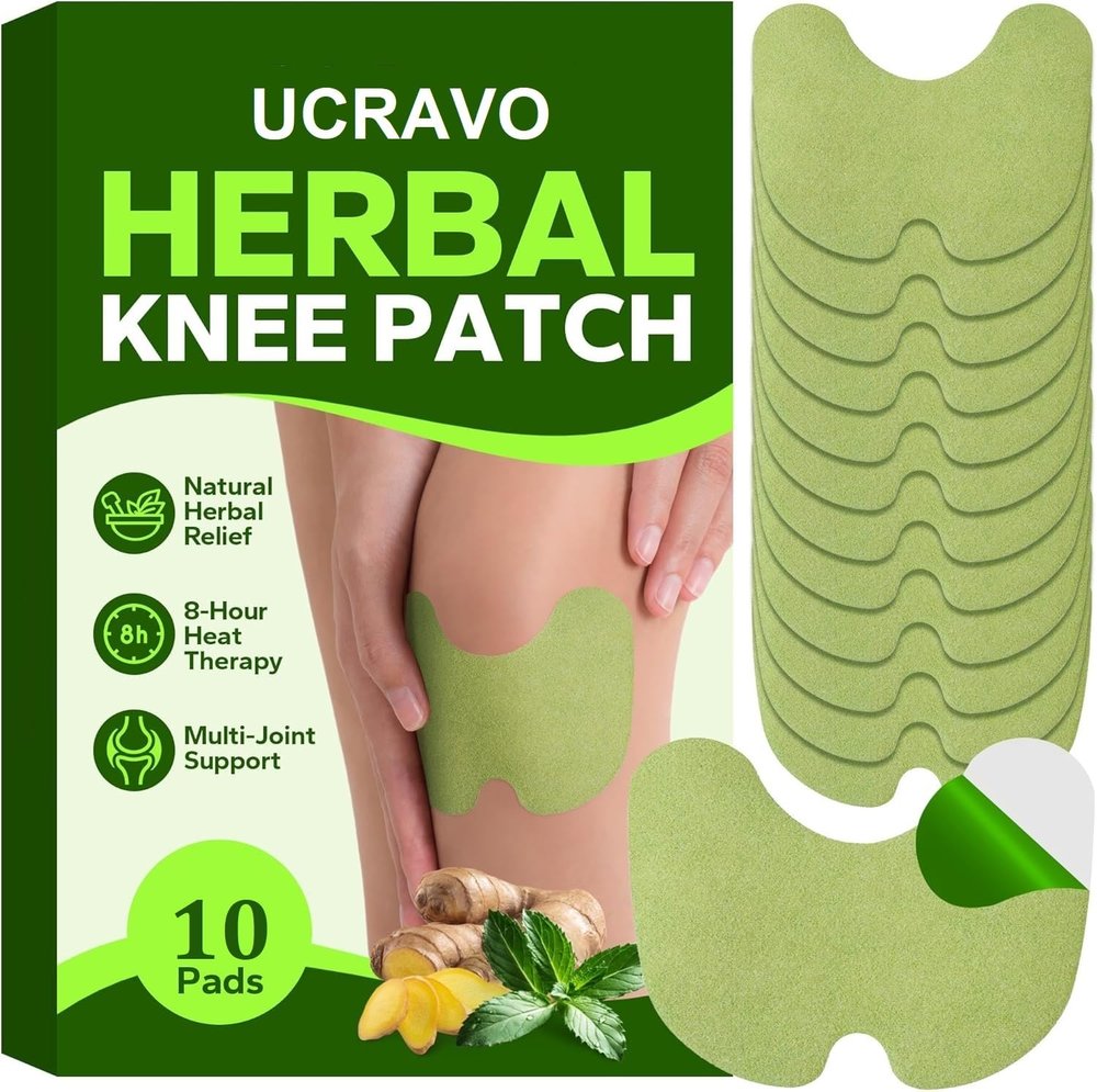 UCRAVO 10pcs Wellness Patches for Knee Herbal Moth Patches Heat Packaging, Deep Warming, Extra Strong Joint Pain Relief, Long-lasting Joint Pain Relief Herbal Knee Pain Relief Inflammation Patches