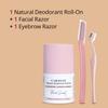 Carmesi Facial Hair Removal Combo | 1 Face Razor + 1 Eyebrow Razor & Underarm Roll On Deodorant for Women - Floral Sunset (50 ml) | Instant & Painless Hair Removal | For Fresh Underarms All Day view 2