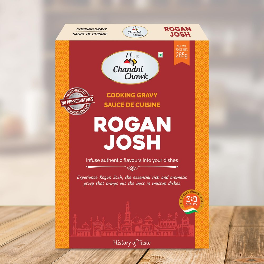 Chandni Chowk Ready to Cook Rogan Josh Gravy Paste (Buy 1 Get 1 Free)| Just add Fresh Mutton, Chicken, Meat, Fish | No Preservatives | Eat with Khameeri Roti | 285gm Pack of 1
