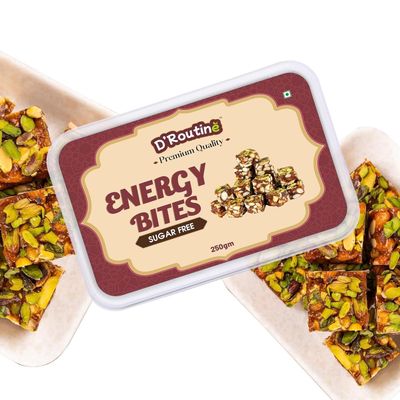 D'Routine Date Bites & Sugar-Free Dates Bites 500Gm [Pack of 2] Each 250gm Premium Dry Fruit Energy Barfi Made with Dates, Almonds, Cashews, Pistachios, Pure Ghee & Honey100% Natural & Healthy Snack