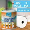 Claret Kitchen Jumbo Towel Tissue Paper Roll Napkin 300 Pulls Each Roll | Soft & Highly Absorbent | 100% Natural | 2 Ply | Pack of 1 Roll | Ideal For Cleaning Kitchen Accesssories Microwave & OTG view 4
