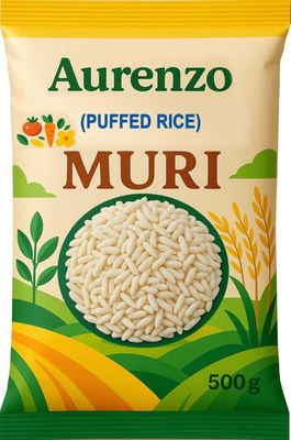 Aurenzo Muri Organic Puffed Rice, 500g, Gluten-Free, Vegan, 1kg(pack of 500GM 2 BAG)