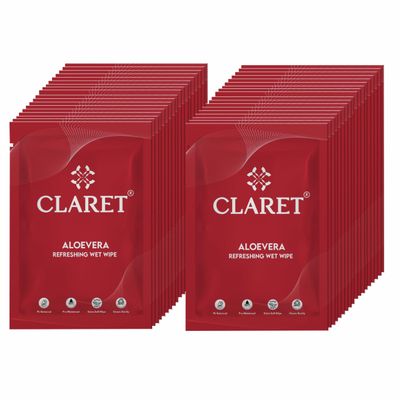 Claret Refreshing and Cleansing Wet Wipes (Pack Of 150) for Women Men Daily Use | Wet Tissue For Face Cleaning | Face Wipes For Travelling | PH Balanced