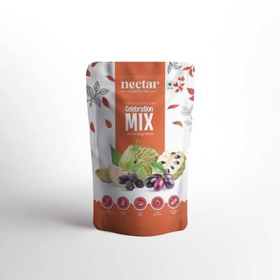 Nectar Superfoods Celebration Dried Fruit Mix Mulberry, Jamun, Guava, Custard Apple Healthy Snack For Adults Vegan, Gluten-Free, No Added Sugar 30g