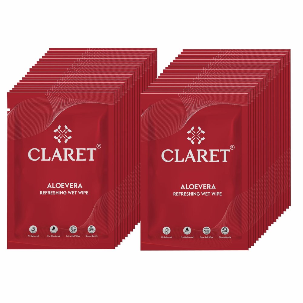 Claret Refreshing and Cleansing Wet Wipes (Pack Of 200) for Women Men Daily Use | Wet Tissue For Face Cleaning | Face Wipes For Travelling | PH Balanced