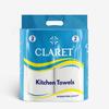 Claret Kitchen Towel Tissue Paper Roll Napkin | Soft & Highly Absorbent | 2 Ply | 60 Pulls | Pack Of 2 | Ideal For Cleaning Kitchen Accesssories Microwave & OTG view 1