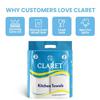Claret Kitchen Towel Tissue Paper Roll Napkin | Soft & Highly Absorbent | 2 Ply | 60 Pulls | Pack Of 2 | Ideal For Cleaning Kitchen Accesssories Microwave & OTG view 2