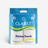 Claret Kitchen Towel Tissue Paper Roll Napkin | Soft & Highly Absorbent | 2 Ply | 60 Pulls | Pack Of 4 | Ideal For Cleaning Kitchen Accesssories Microwave & OTG view 1