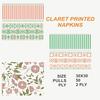 Claret 2-Ply Printed Table Napkins, Multi Design and Colors, 50 Sheets per Pack, Pack Of 8, 30x30 cm - Soft, Absorbent, Napkins for Daily Use, Dining, Parties, Events and Special Occasions view 2