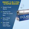 Claret 2 in 1 Aluminium Foil & Paper Roll for Food Wrapping | Wrap Roti & Fresh Kitchen Food Essential | Keep Food Warm | Non Stick | 20+5 M Length | Pack of 3 view 4
