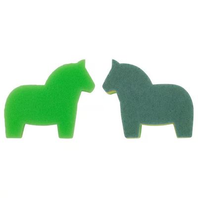 flavouredlove Kitchen Cleaning Utility Sponge Scrub Pad for Dishes, Utensils & Surfaces, Non-Scratch, Reusable, Long Lasting, Ideal for Home, Sink, Cookware Cleaning (2 Pack Pale Green/Light Green)