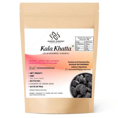 HUNGRY HARVEST Kala Khatta Candy 200 Grams Sweet & Tangy Flavour | Tasty Toffee for Kids & Adults |