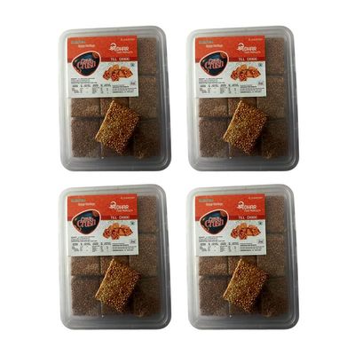 Crave Crush White Till Chikki | Organic Preservatives Free | Healthy Crunchy and Crispy Traditional Indian Sweets | 500 Gm | Pack of 4