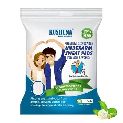 AVARSS Disposible Underarm fit Sweat Pads for men & women Comfortable Daily Protection for Office, Travel & Sports for Men & Women Highly Absorbent, Odor Control, Cotton Pads (Pack Of 40 Pc)