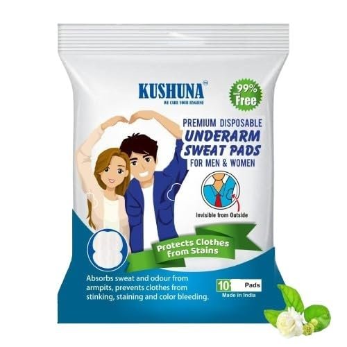 AVARSS Disposible Underarm fit Sweat Pads for men & women  Comfortable Daily Protection for Office, Travel & Sports for Men & Women Highly Absorbent, Odor Control, Cotton Pads (Pack Of 40 Pc)