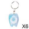 bnf 6Xportable Floss Keychain Essentials Tool Flat Line Design For Travel Blue | Oral Care | Dental Floss & Flossers view 2