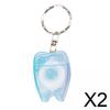 bnf 2Xportable Floss Keychain Essentials Tool Flat Line Design For Travel Blue | Oral Care | Dental Floss & Flossers view 2