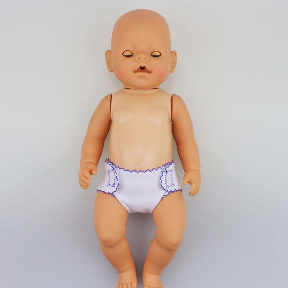 LOOM TREE Red and Purple Crochet Baby Doll Diapers Set for 18'' Zapf Baby Doll