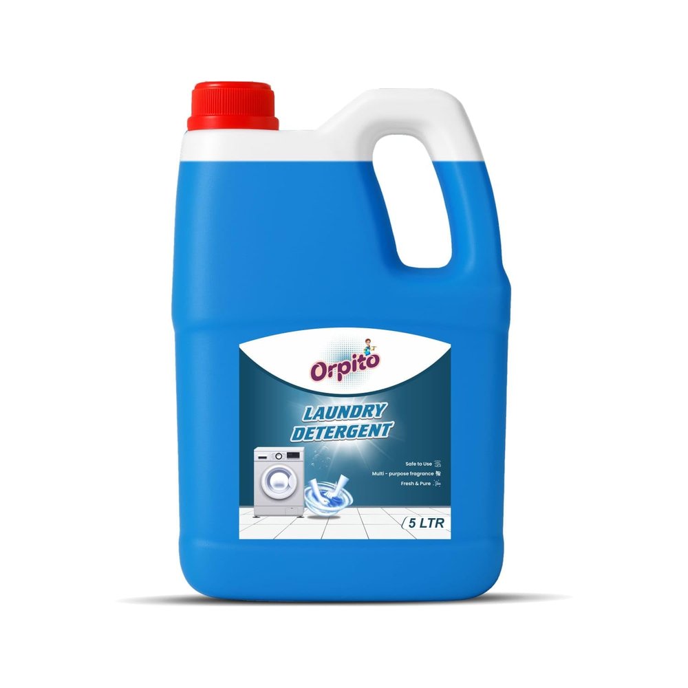 Orpito Liquid Detergent 5 Liter  High-Efficiency Formula for Top & Front Load Washing Machines | Powerful Stain Removal | Gentle on Fabrics | Long-Lasting Freshness Lily Blue