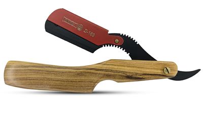 DANIAL Barber Wooden Handle Razor Stainless Steel Shaving Razor - Single Face Straight Barber Blades, and Foldable Design - Perfect for Men's Shaving