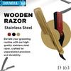 DANIAL Barber Wooden Handle Razor Stainless Steel Shaving Razor - Single Face Straight Barber Blades, and Foldable Design - Perfect for Men's Shaving view 2