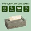 Claret Bamboo 2-Ply (18 x 20 cm) Facial Tissue | 100 Pulls | Bamboo Rich Pulp | OBA Free | Gentle & Soft (Pack Of 4) view 2