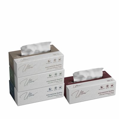 Claret Ultra Soft 3-Ply (18 x 20 cm) Facial Tissue | 75 Pulls | 100% Virgin Pulp | OBA Free (Pack Of 4)