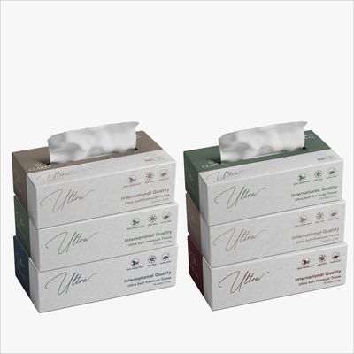 Claret Ultra Soft 3-Ply (18 x 20 cm) Facial Tissue | 75 Pulls | 100% Virgin Pulp | OBA Free (Pack Of 6)