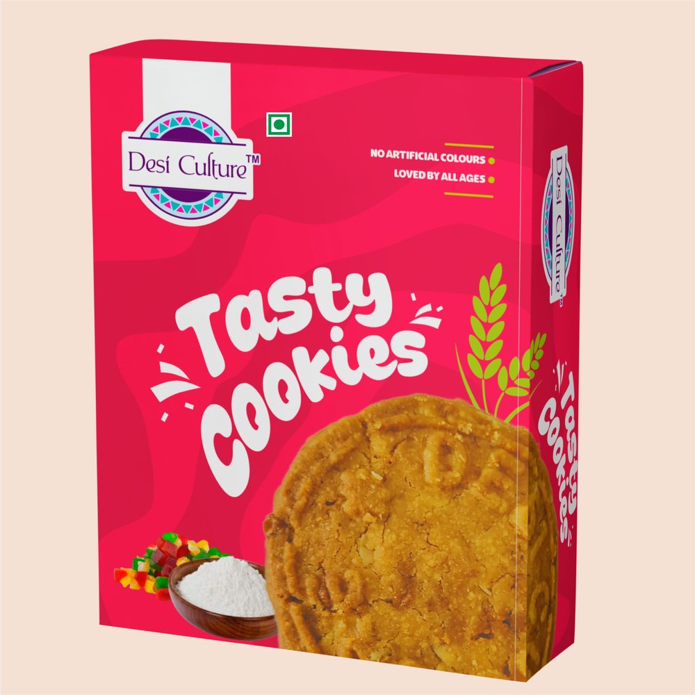 Desi Culture fruit biscuit/Cookies 200g | Crunchy Handmade Bakery-Style Biscuits | Tea Time Snack | Eggless Vegetarian Cookies for Kids & Adults | Healthy Sweet Treat | Fresh & Hygienic Pack