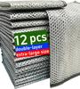 Extra-Large Size 12PCS Multipurpose Wire Dishwashing Rag,Non Scratch Wire Dishcloth, Reusable Steel Wool Scrubber,Non-Scratch&Quick-Drying&Odor-Resistant Multi-Purpose for Kitchen,Bathroom Cleaning view 1