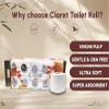 Claret 3-Ply Premium Qulity Toilet Roll | Each Roll 135 Pulls | Super Soft & Extra Absorbent | OBA Free (Pack Of 10) view 4