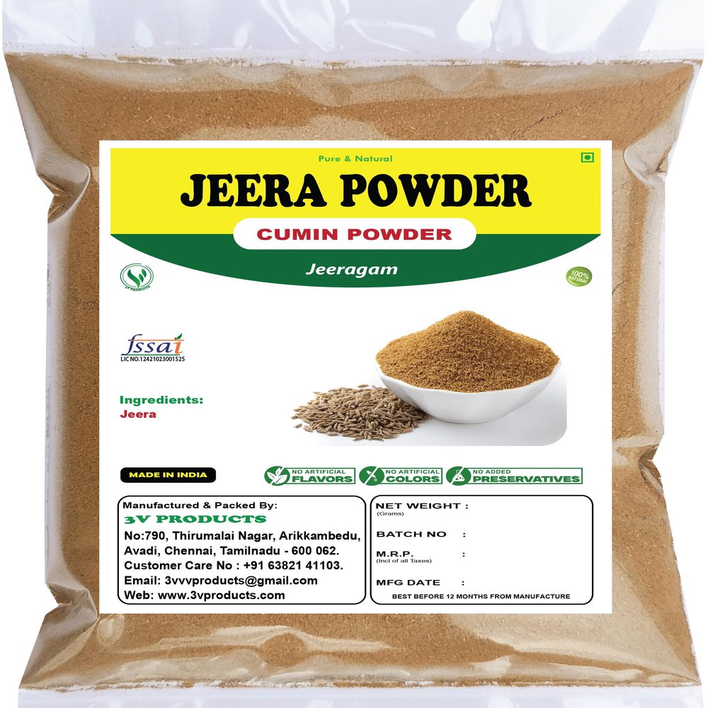 3V PRODUCTS Jeera Powder | Cumin Powder 150 Gm | Jeeragam | Spice & Masala| Enhance Flavour| No Artifical Colour & Preservatives| 100% Natural