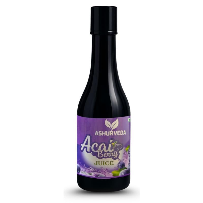Ashurveda Acai Berry Juice 500ml | Herbal Wellness Tonic with Plant-Based Nutrients & Antioxidants | Supports Digestion & Daily Vitality | Traditional Blend for Internal Balance & Care