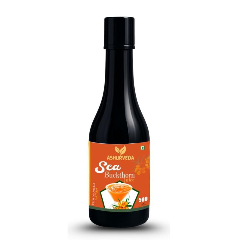 Ashurveda Sea Buckthorn Juice 500ml | Herbal Tonic with Natural Nutrients & Antioxidants | Supports Digestion, Skin Glow, Hair Strength & Vitality | Traditional Blend for Inner Balance