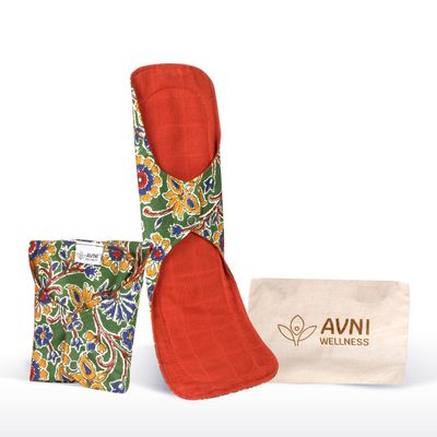 Avni Wellness - Lush Harmony Pack of 2 Cloth Pads, 1 Medium + 1 L pads| Antimicrobial Washable Cloth Sanitary Pad | With Cloth Storage Pouch