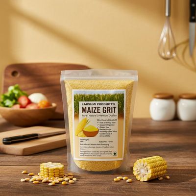 LAKSHMI PRODUCT'S Makka Dalia 450 Gram's | Fibre-Rich Corn Dalia (Broken Maize) | Healthy Maize Porridge | Natural & Organic | Makki ka Daliya for Immunity & Digestion