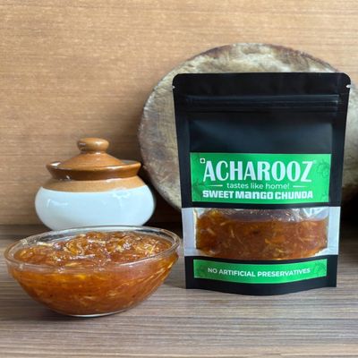Acharooz Sweet Mango Chunda 350g - Nutritious Indian Pickle Rich in Vitamins A & C - Boosts Immunity & Aids Digestion - Authentic Sweet Mango Flavour - Perfect for Lunch, Dinner, Snacks