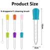 Dropper for Baby, 6 Pack Colorful Silicone Droppers with Cleaning Brush, Medicine Dispenser for Infants, Graduated Measurement for Precise Dosing, Anti Choking Design, Food Grade Material view 2