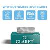Claret 2-Ply Facial Tissue Box | 100 Pulls | 18 x 20 cm - Multipurpose Tissue for Weddings, Makeup Removal & Everyday Use (Pack of 4) view 2