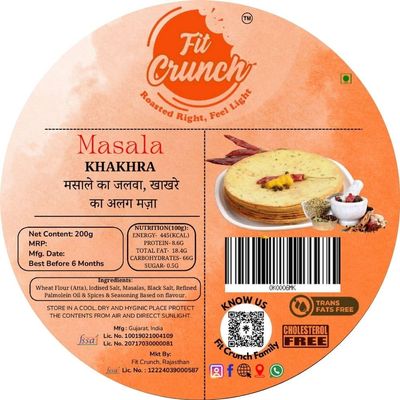 Masala Khakhra Flavor-Packed Roasted Snack No Onion No Garlic 200g