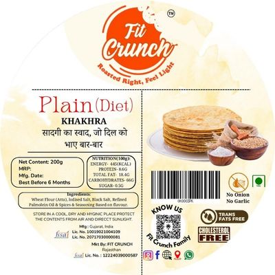 Plain (Diet) Khakhra No Onion, No Garlic 200g
