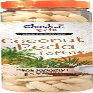 CHASKA BITE Coconut Peda Soft & Chewy Toffee | Real Peda Toffee |Candy | Milk Toffee |(200 G)